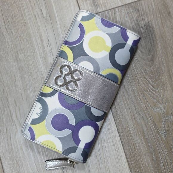 Coach Julia Op Art Signature Tote | Matching Wallet - Picture 14 of 16